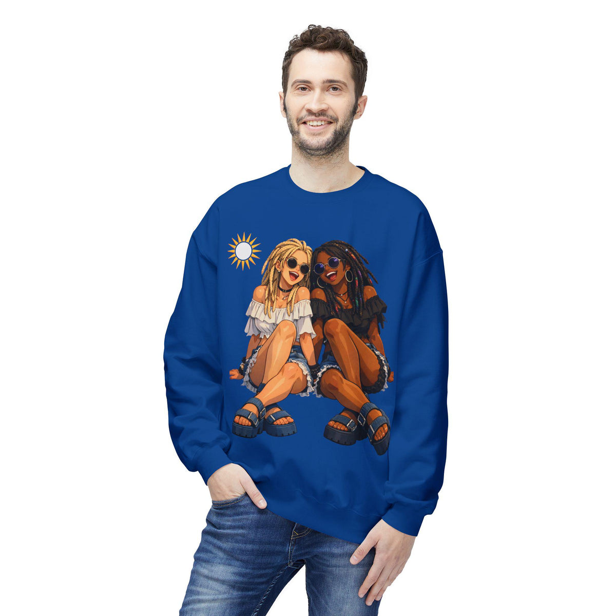 Different Roots Same Riddim sweatshirt | Friends Illustration, Beach Vibes