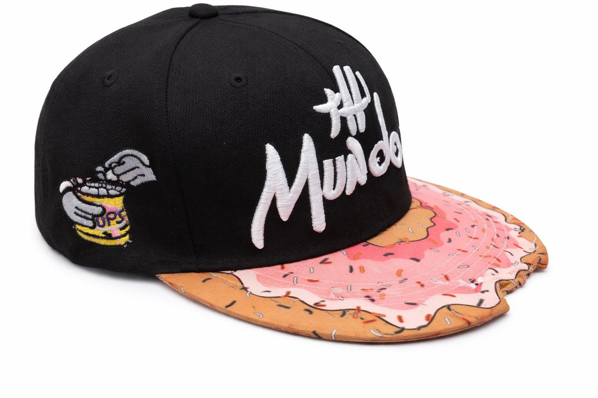 Limited Edition - Donut Snapback Hat – Pink Frosted Sprinkle Bite Brim Baseball Cap