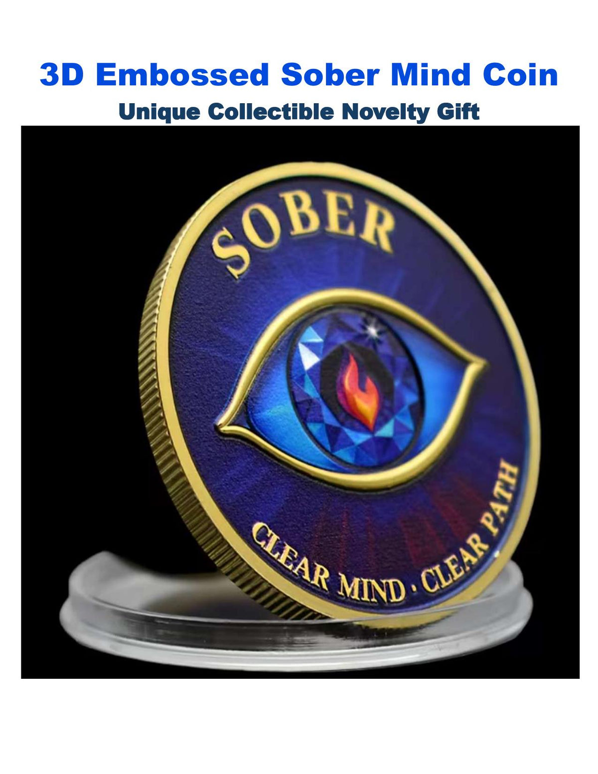 Limited Edition - Special - 3D - Embossed Sober Mind Coin – Gold-Toned Clarity Token