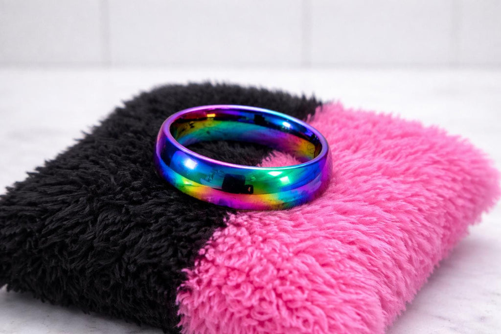 Titanium Rainbow Band – Iridescent Unisex Ring Band