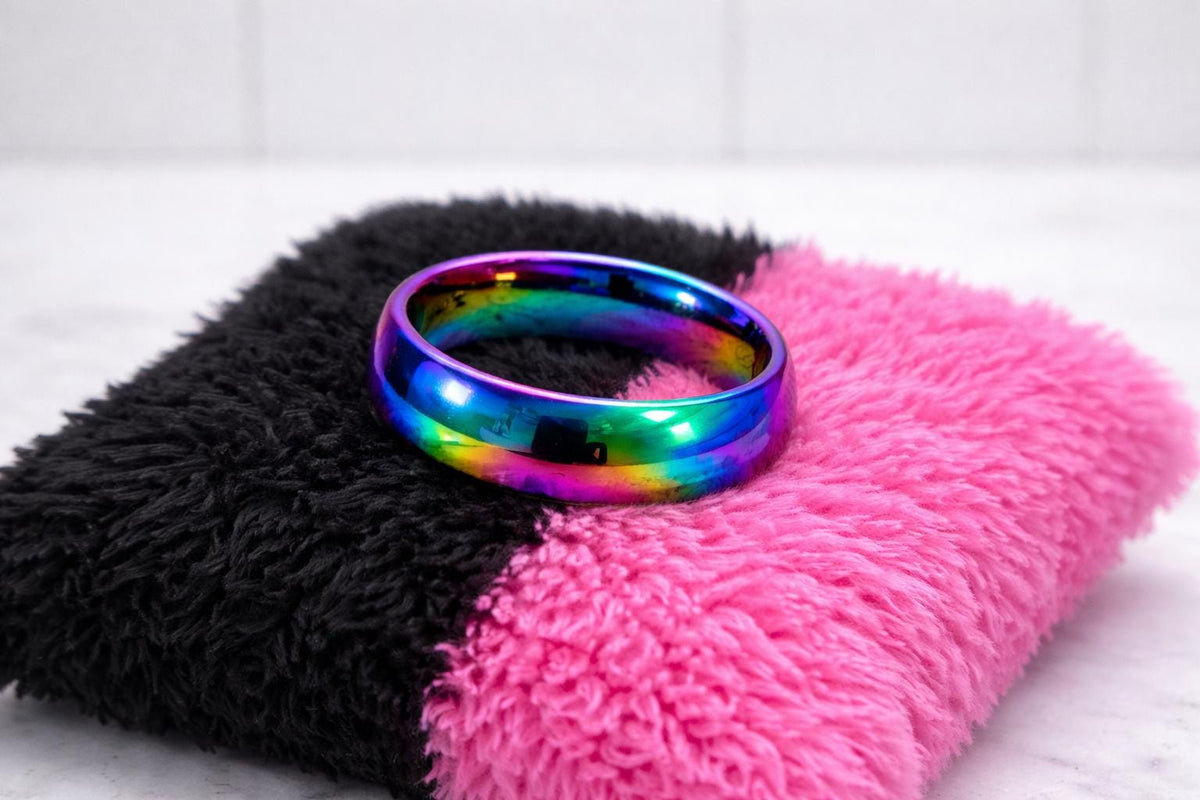 Titanium Rainbow Band – Iridescent Unisex Ring Band