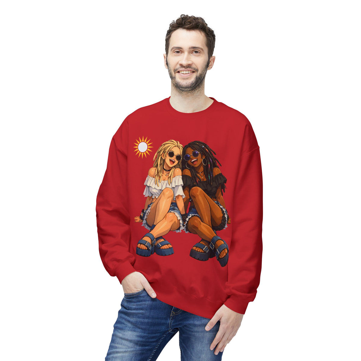 Different Roots Same Riddim sweatshirt | Friends Illustration, Beach Vibes