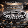 S-Braided 304L Stainless Steel Bracelet – Magnetic Clasp Luxury Chain