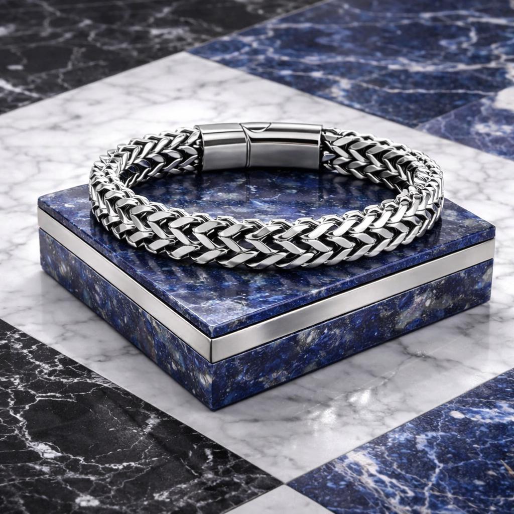 S-Braided 304L Stainless Steel Bracelet – Magnetic Clasp Luxury Chain