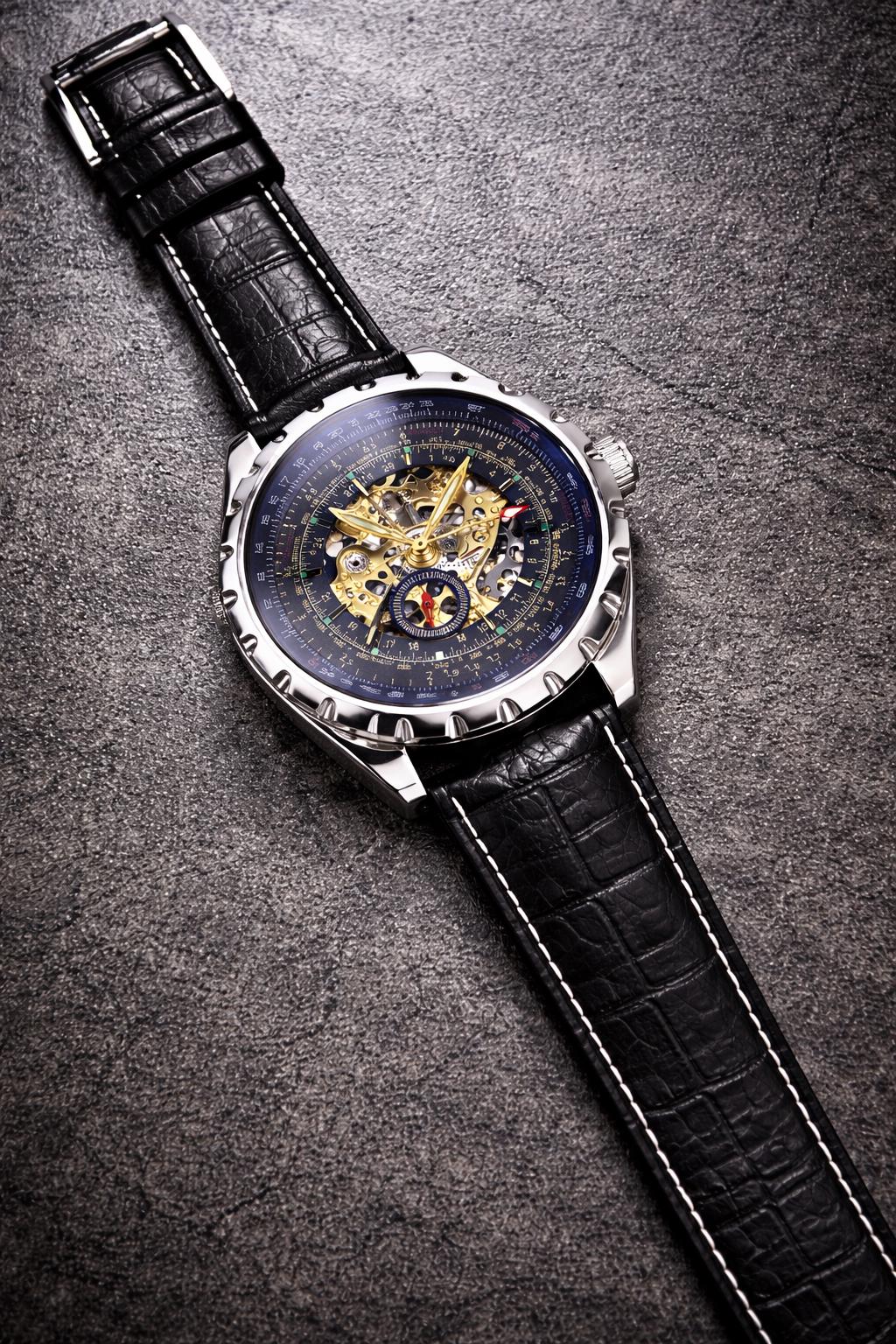 Luxury Dual Dial Black Watch Men's Designer Style Statement Timepiece Gift! x1 One Available!!