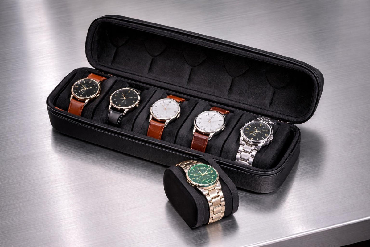 Classic Limited Edition - Luxury 6-Slot Watch Travel Case – Portable & Protective Storage