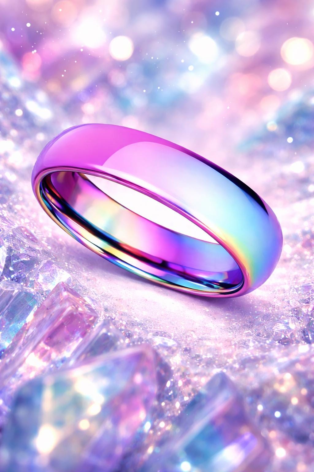Titanium Rainbow Band – Iridescent Unisex Ring Band