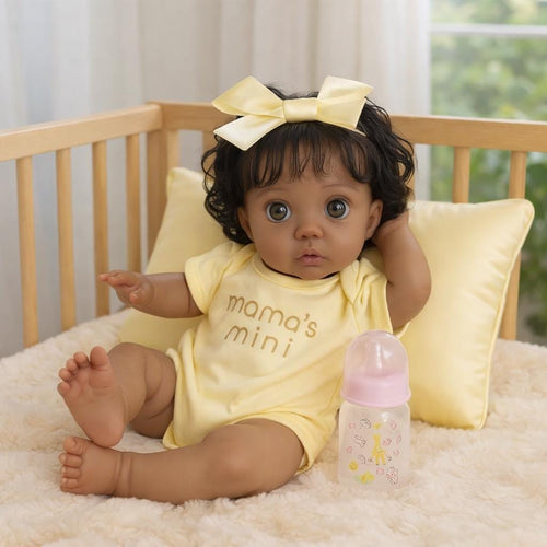 16” African American Reborn Baby Doll – Peeka Collector Doll with Certificate