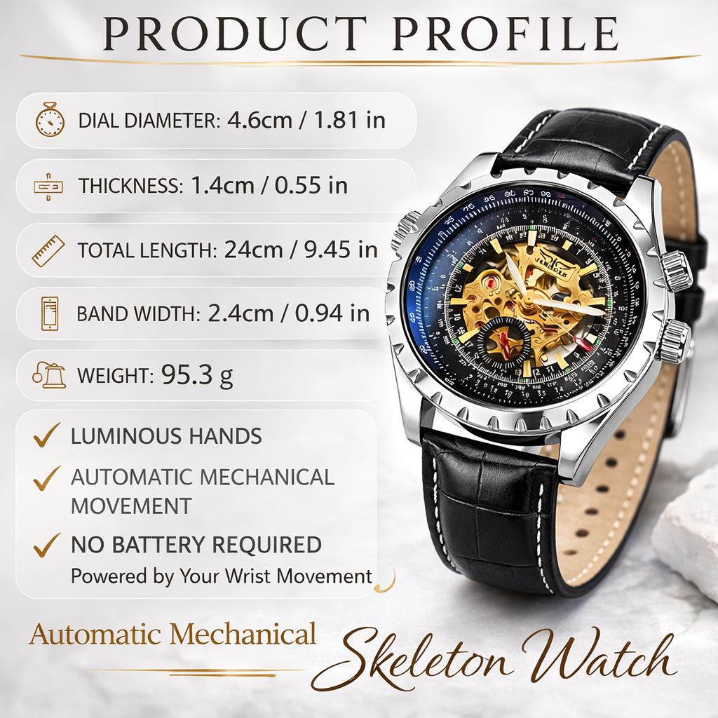 Luxury Dual Dial Black Watch Men's Designer Style Statement Timepiece Gift! x1 One Available!!