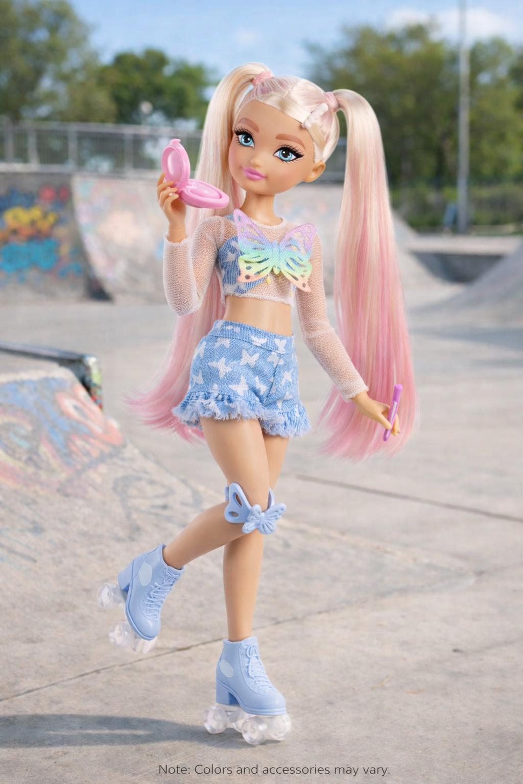 Authentic Barbie Roller Skate Doll – 12" Caucasian Pink-Tipped Hair Collectible