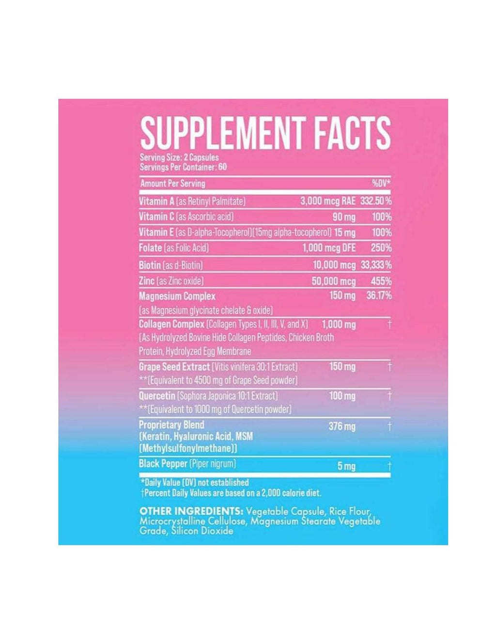 Collagen Capsules with Biotin & Hyaluronic Acid – Hair Skin Nail Support Supplement – Glow Support Wellness