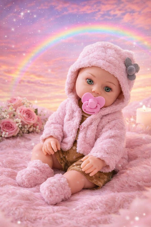 12” Realistic Baby Doll Pink Outfit Poseable PVC Collector Doll Gift