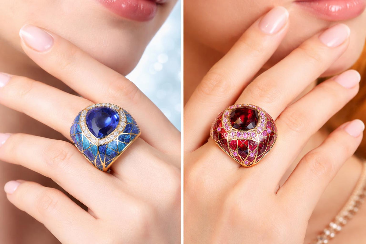 Luxury Blue Zircon Unisex Statement Ring