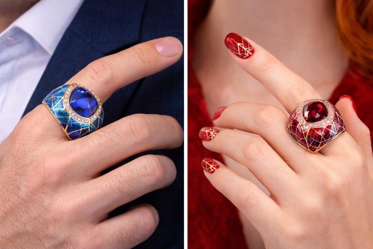 Luxury Blue Zircon Unisex Statement Ring