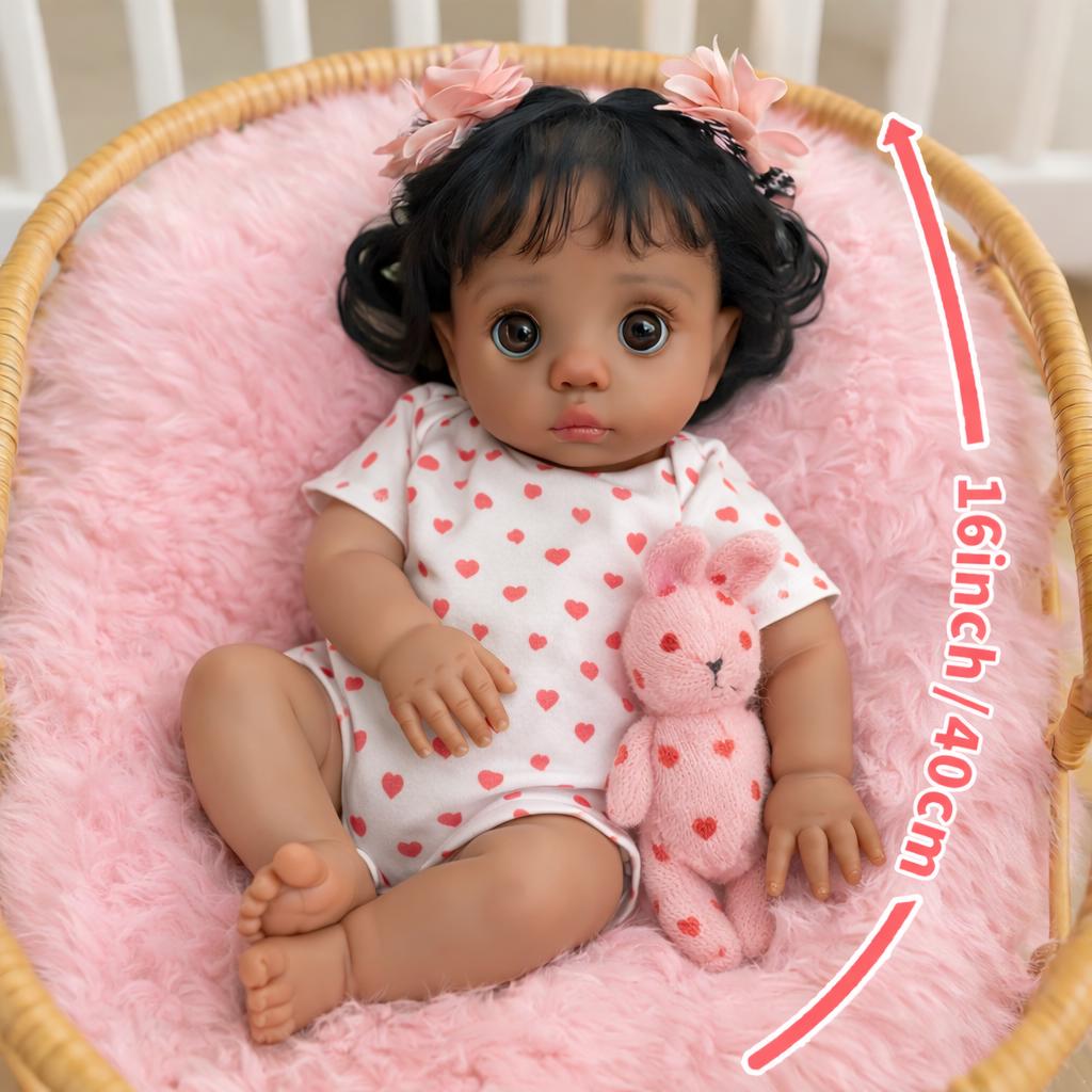 16” African American Reborn Baby Doll – Peeka Collector Doll with Certificate