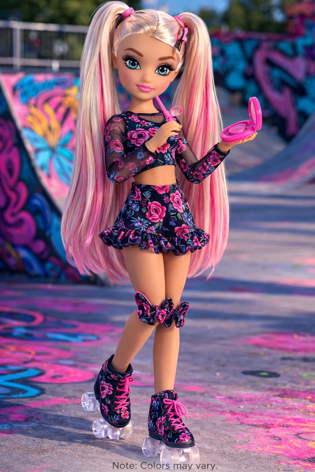 Authentic Barbie Roller Skate Doll – 12" Caucasian Pink-Tipped Hair Collectible