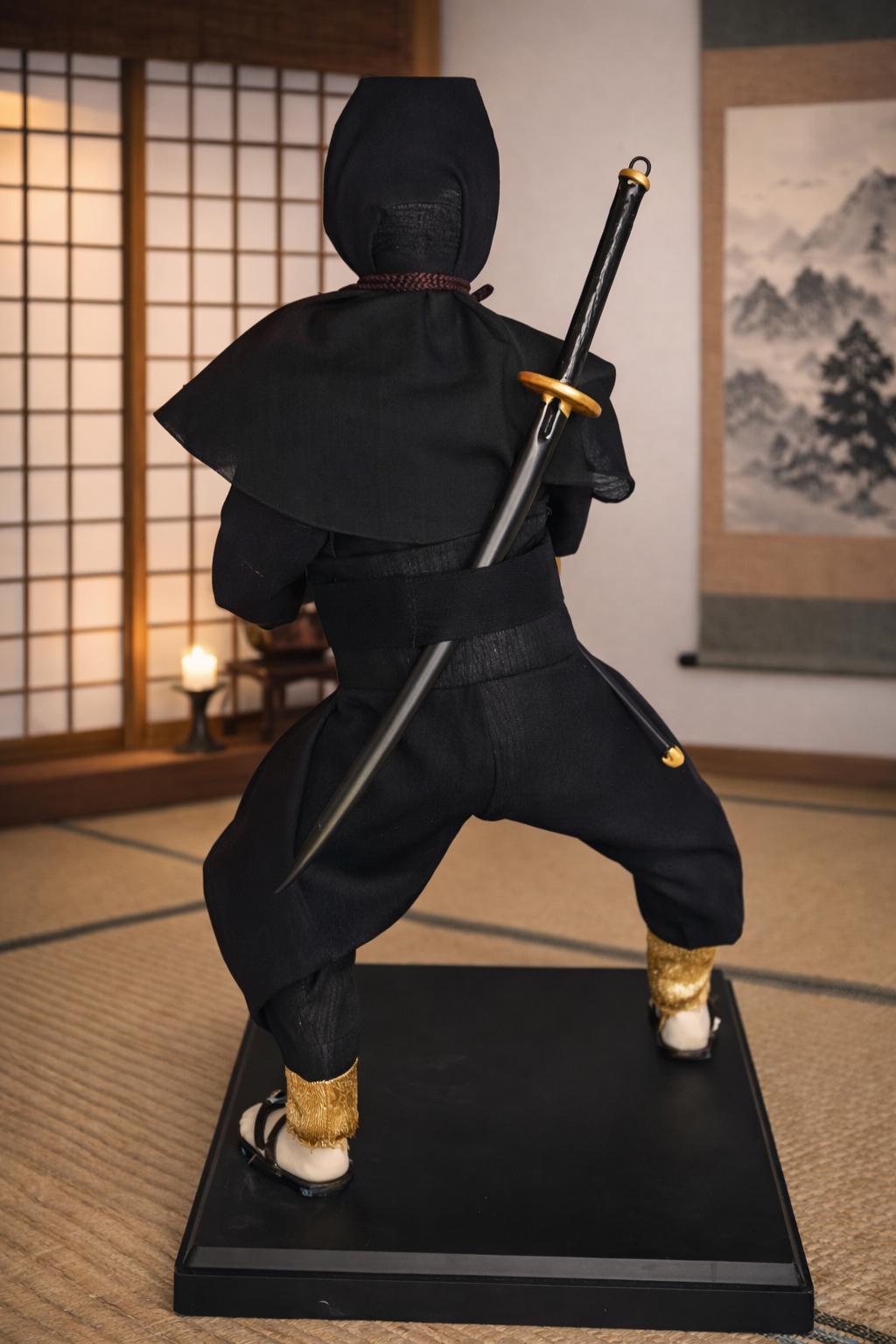 Japanese Rare Ninja Warrior Figurine Katana Statue – Shinobi Collectible Samurai