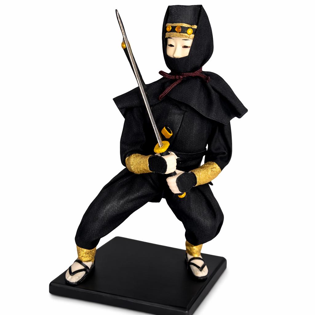 Japanese Rare Ninja Warrior Figurine Katana Statue – Shinobi Collectible Samurai