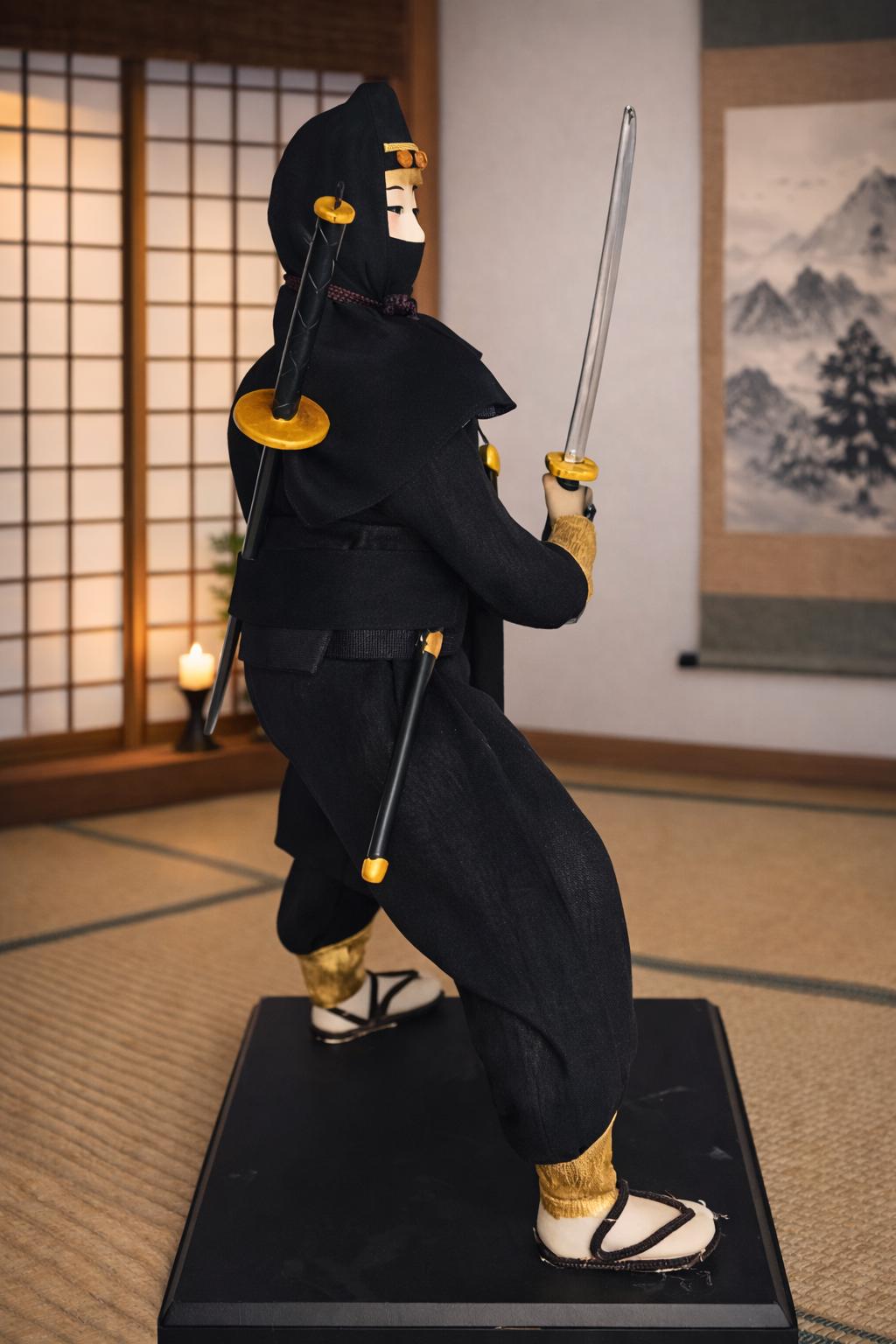 Japanese Rare Ninja Warrior Figurine Katana Statue – Shinobi Collectible Samurai
