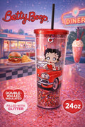 Betty Boop Glitter Tumbler Cup – Vintage Retro Drinkware Gift for Fans