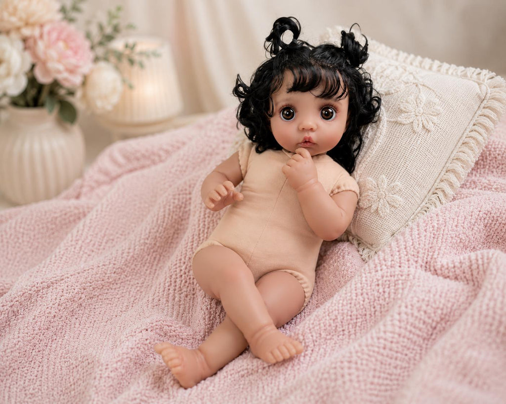 16” African American Reborn Baby Doll – Peeka Collector Doll with Certificate