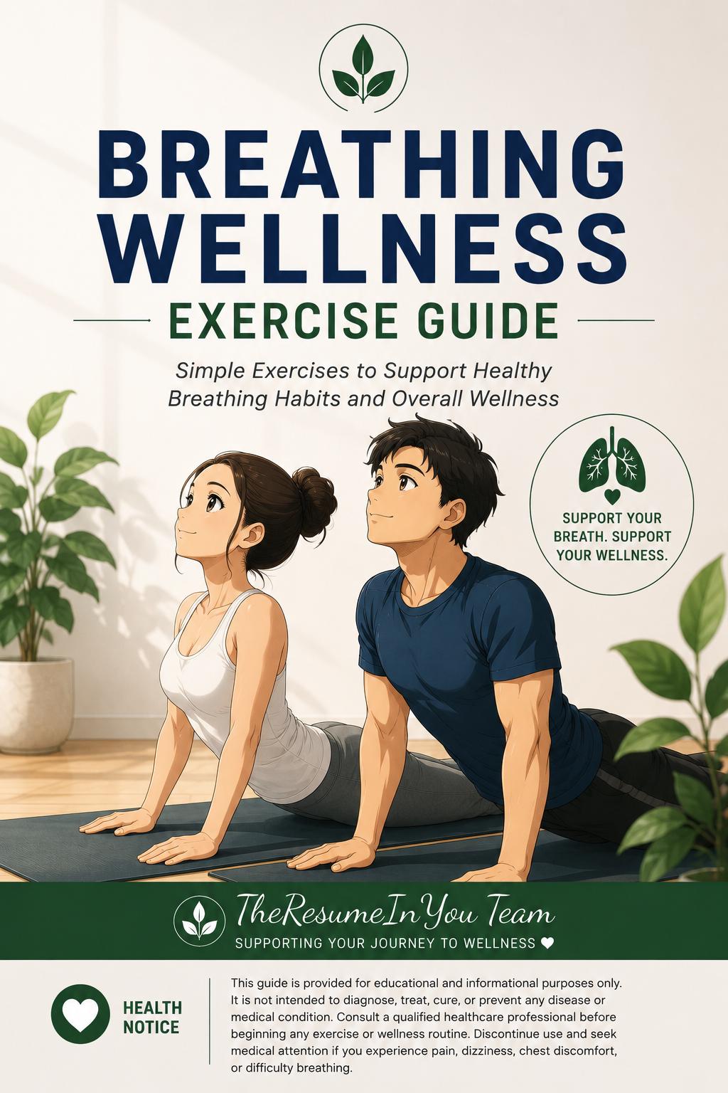 Breathing Wellness Exercise Guide – Healthy Habits, Overall Wellness (Digital Download)