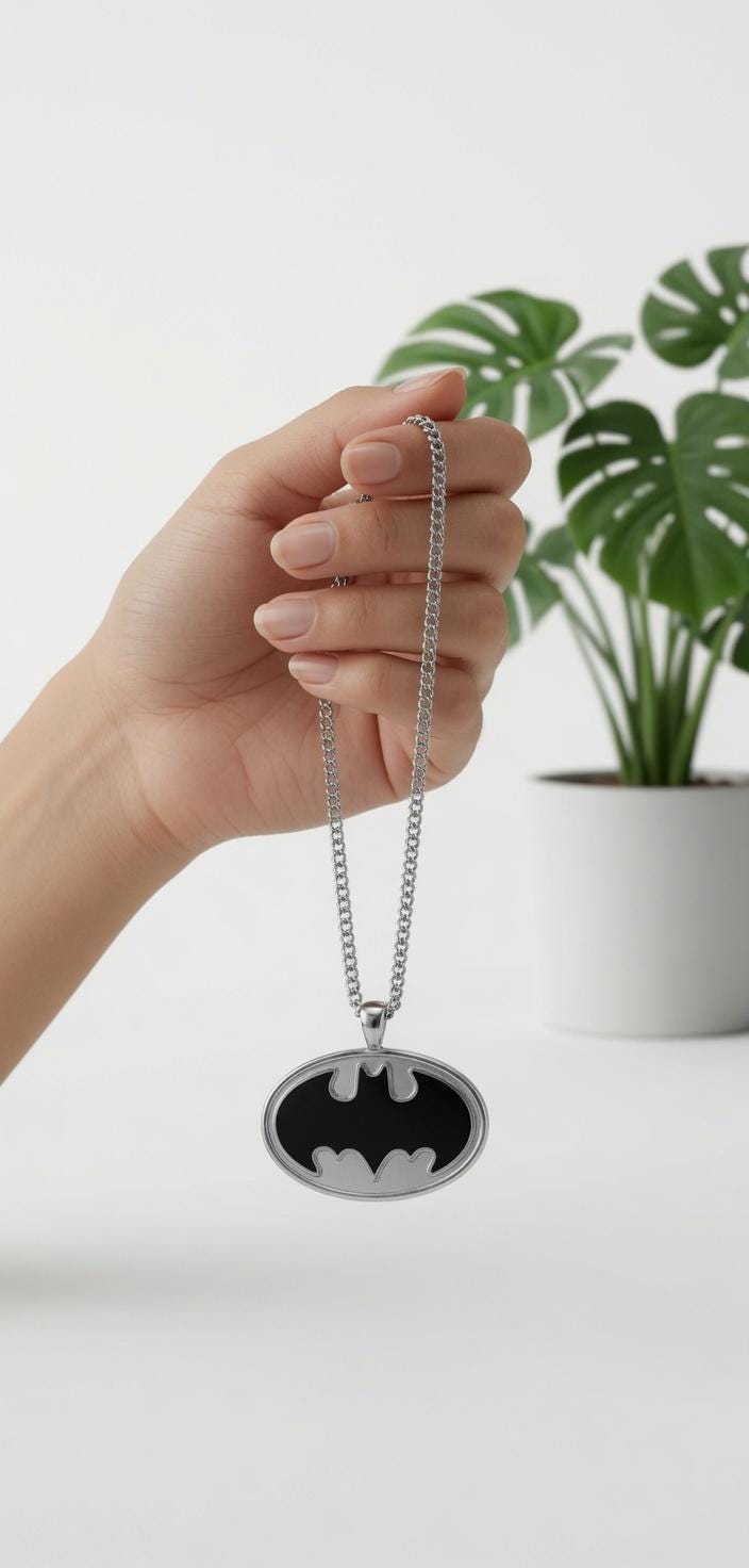 Batman Zinc Alloy and Enamel Pendant Necklace DC Superhero Collectible Gift