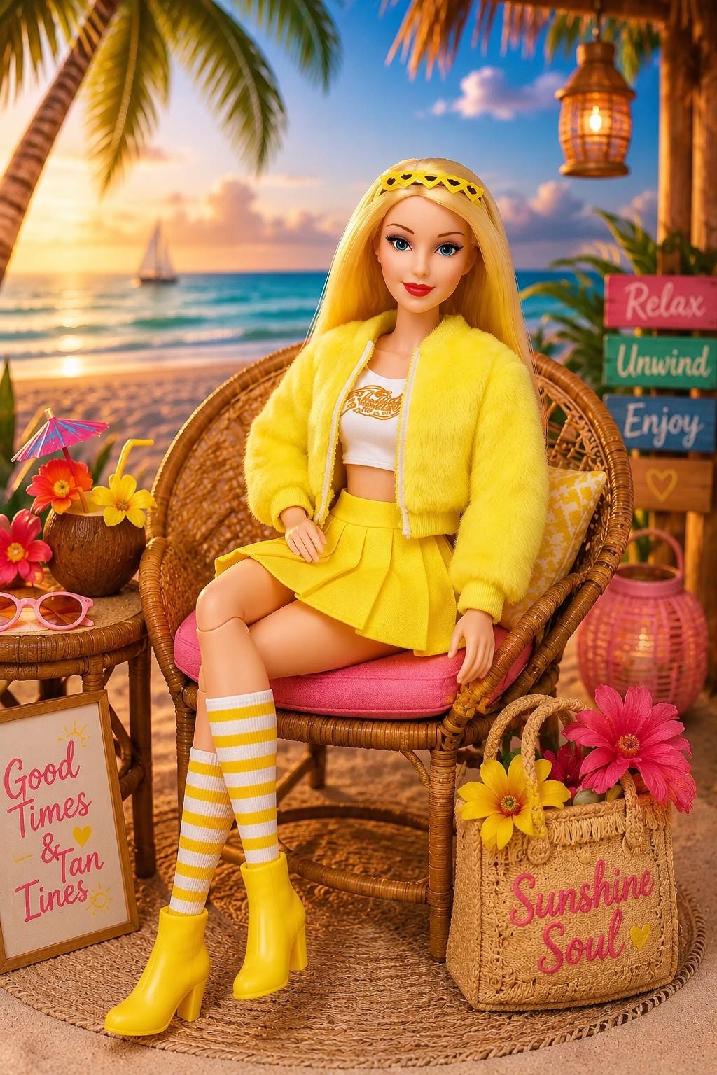 Limited-Edition 3D Honey-Blonde Fashion Doll with Bendable Joints and Free Backpack