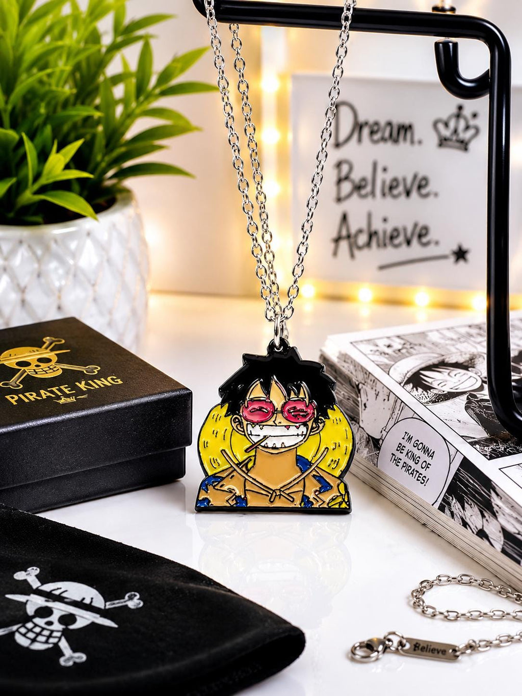Curated Anime Style Character Necklace | Enamel Pendant | 24" Chain | Collector Gift | Rare Display Piece