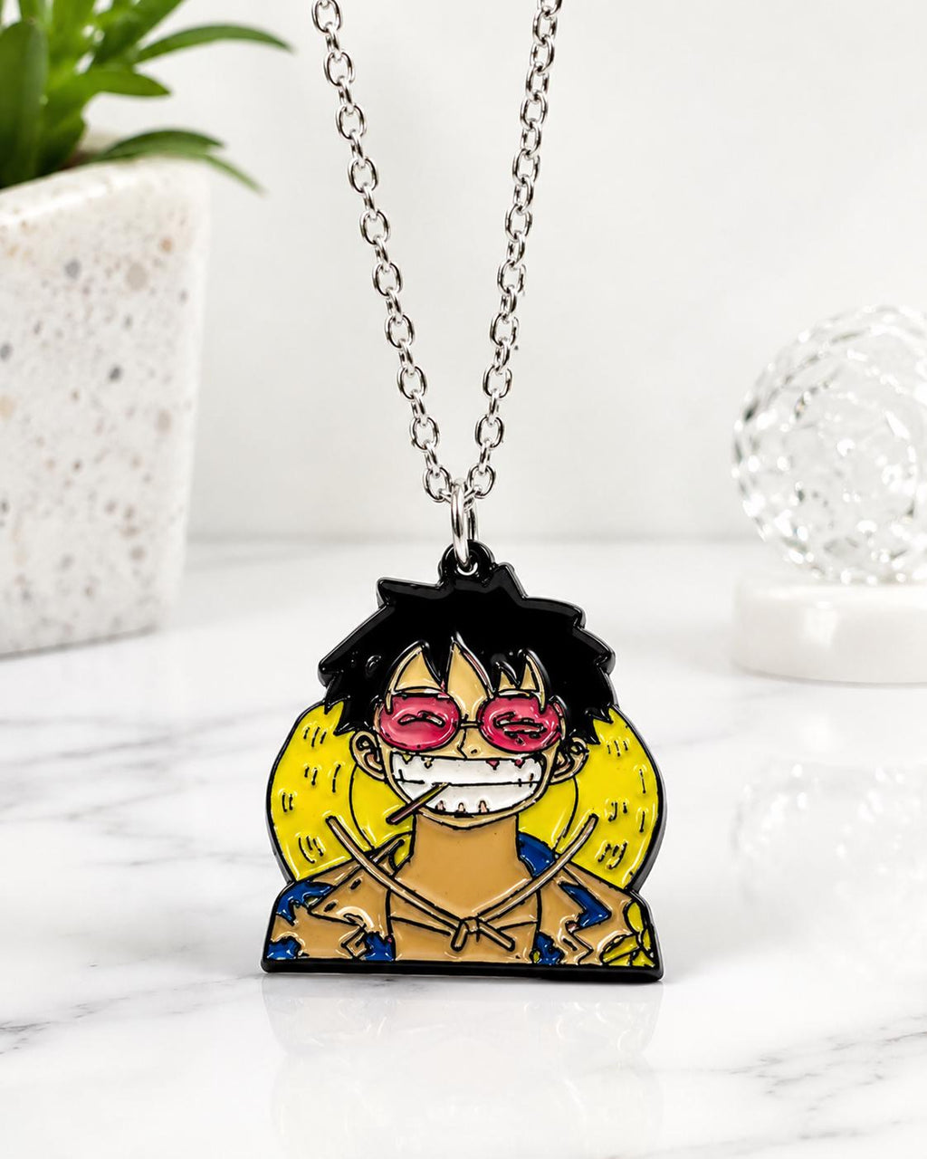 Curated Anime Style Character Necklace | Enamel Pendant | 24" Chain | Collector Gift | Rare Display Piece