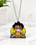 Curated Anime Style Character Necklace | Enamel Pendant | 24" Chain | Collector Gift | Rare Display Piece