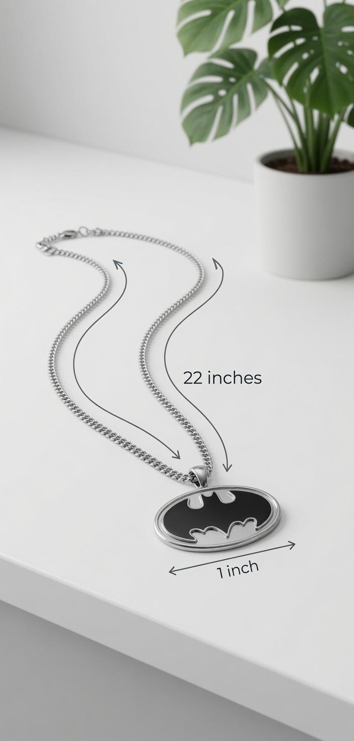 Batman Zinc Alloy and Enamel Pendant Necklace DC Superhero Collectible Gift