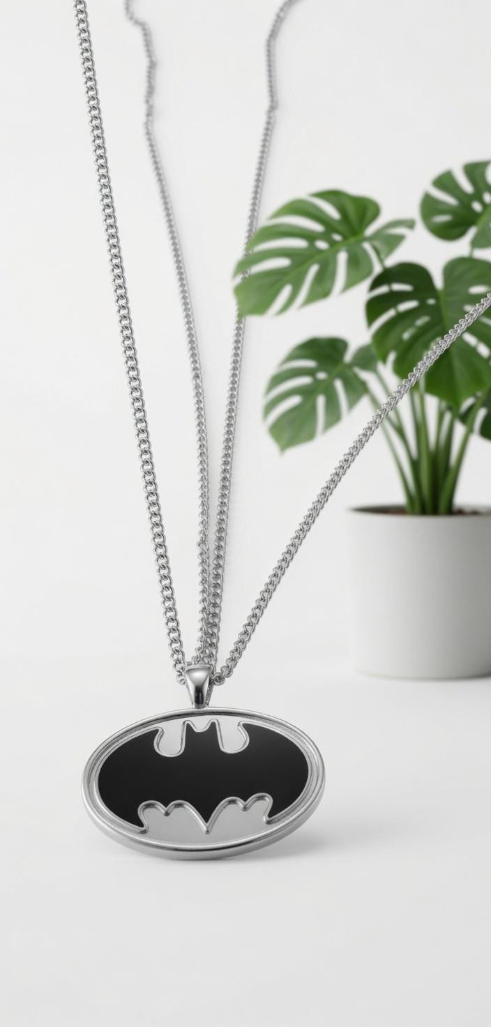 Batman Zinc Alloy and Enamel Pendant Necklace DC Superhero Collectible Gift