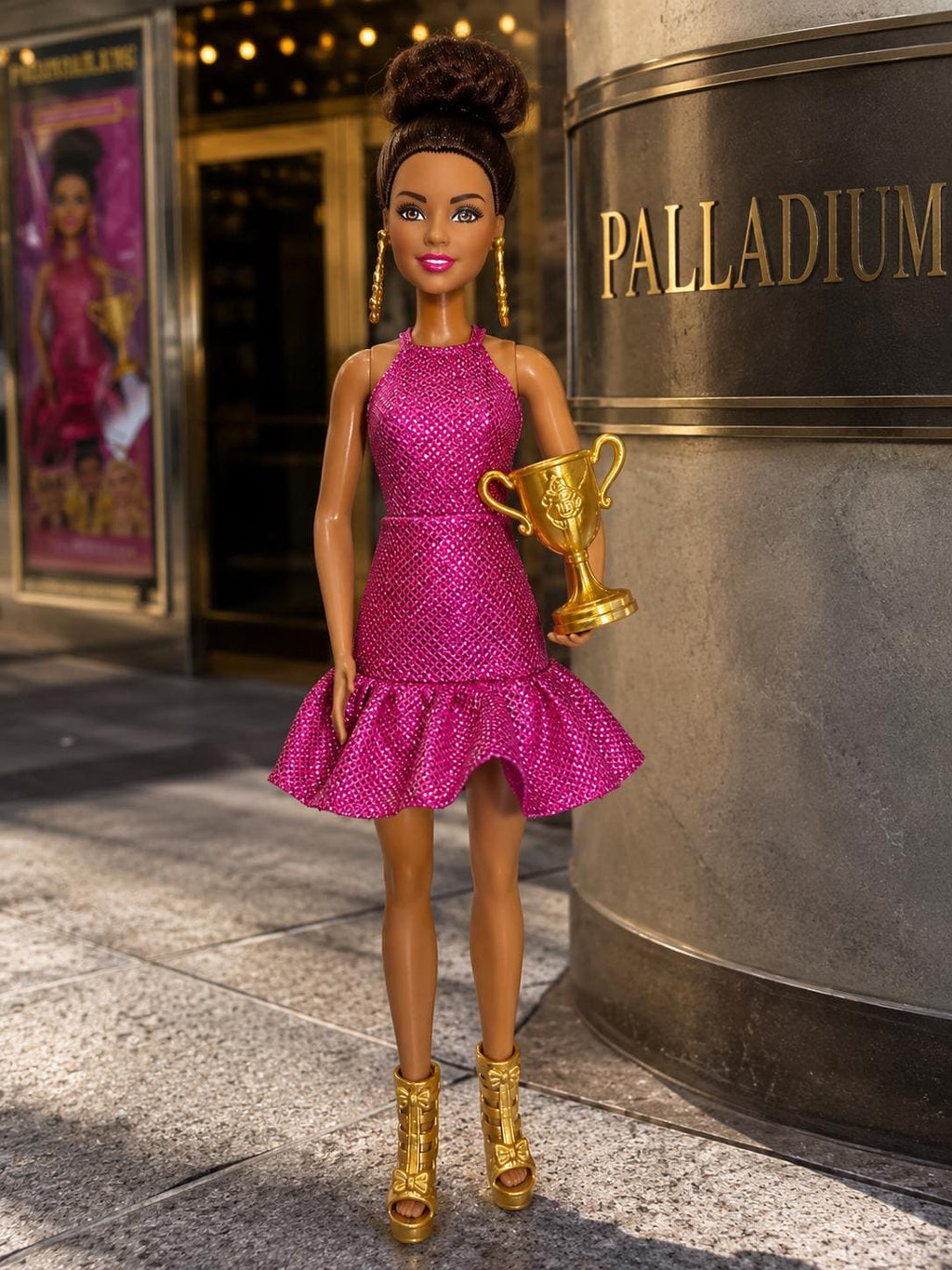 Latino Vintage Ballroom Dancer Fashion Doll – Red Championship Dress Collector Doll