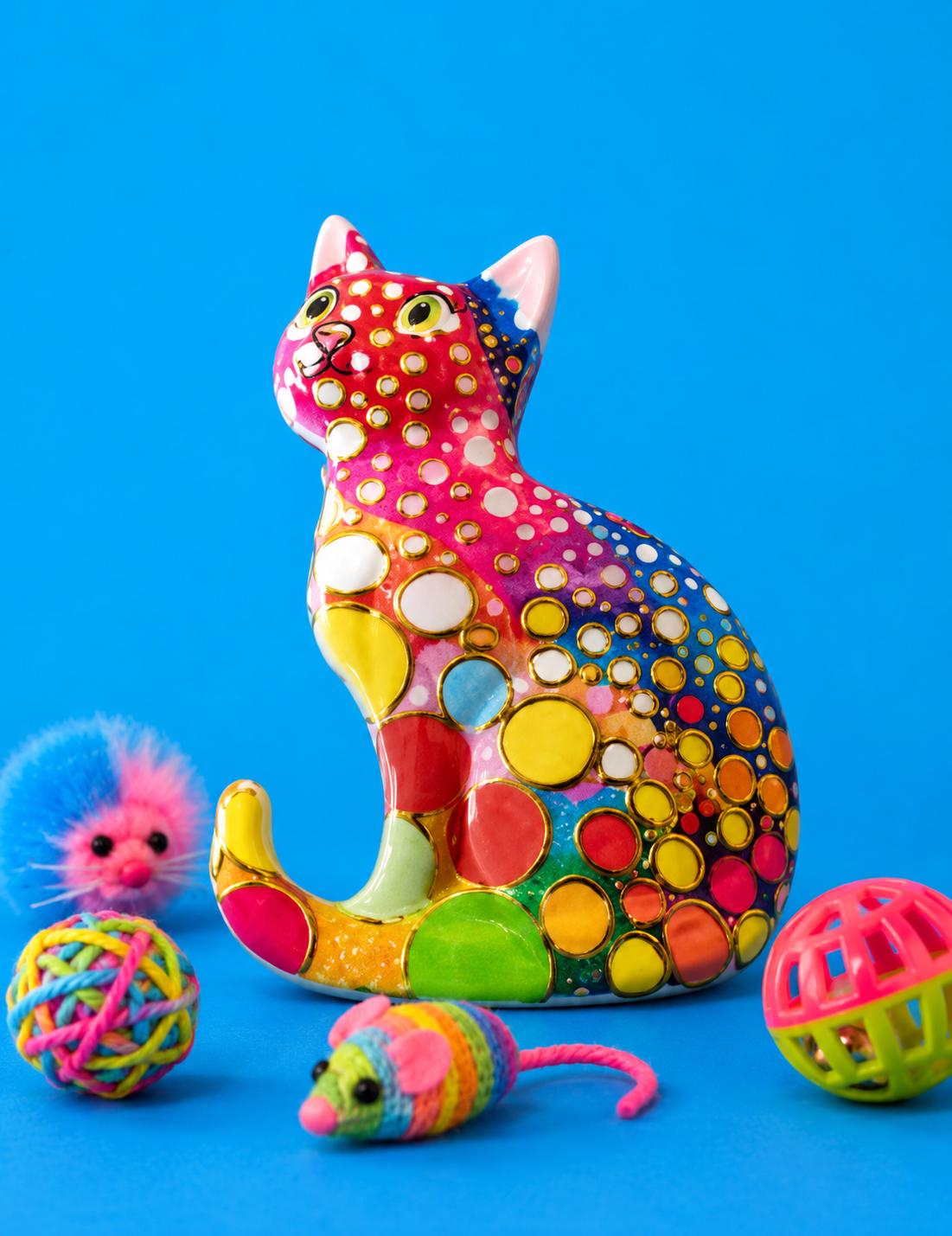 Colorful Cat Magnet Set of 2 | Gift for Cat Lovers
