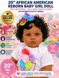 20” Ultra Reborn Handcrafted Baby Doll – Cupcake Outfit Lifelike Newborn Curly Hair Free Backpack