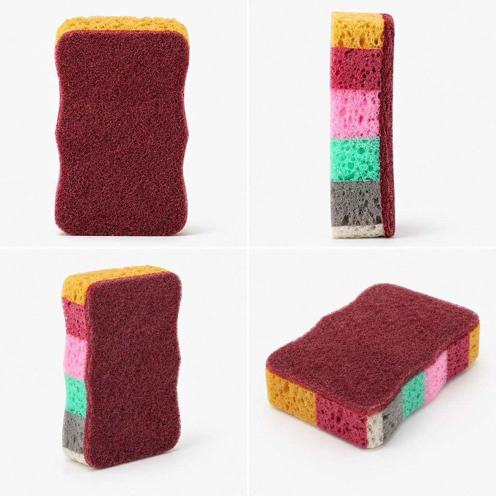 8-Piece High-Foam Multicolor Dish Sponges | Kitchen Scrub Pads for Pots, Pans, Dishes & Household Cleaning