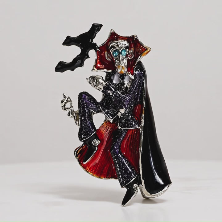 Halloween Vampire Brooch Pin, Gothic Dracula Zinc Alloy Jewelry, Spooky Horror Lapel Pin, Accessory